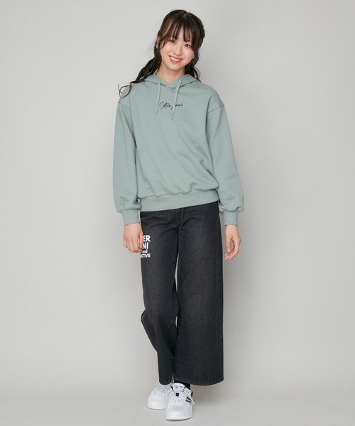 SISTER JENNI（SISTER JENNI）の「【ウエスト調整可】クラックロゴデニムワイドパンツ（デニムパンツ・キッズ・ブルー/ブラック・160cm/140cm/150cm/130cm）」の15枚目の写真