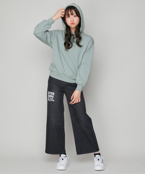 SISTER JENNI（SISTER JENNI）の「【ウエスト調整可】クラックロゴデニムワイドパンツ（デニムパンツ・キッズ・ブルー/ブラック・160cm/140cm/150cm/130cm）」の16枚目の写真