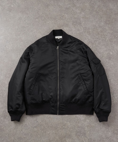 ショートボリューム撥水ナイロンミリタリーMA-1中綿ブルゾン（MA-1