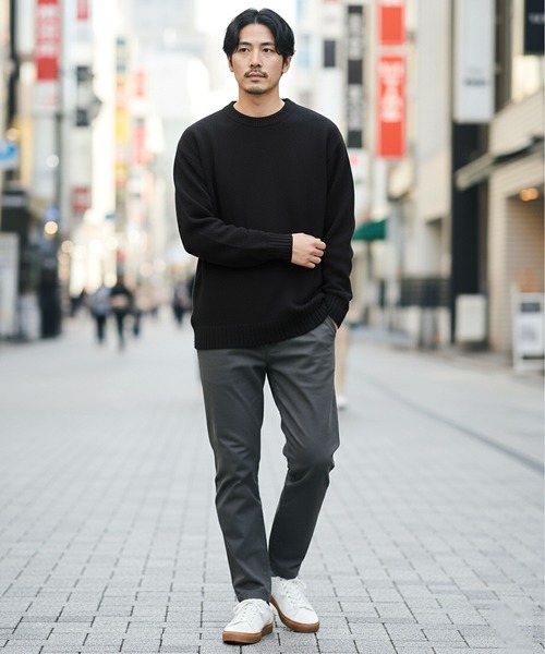 jiggys shop（ジギーズショップ）の「パウダータッチウォッシャブルハイゲージニットセーター（ニット/セーター・メンズ・ブルー/ホワイト/ブラック/ミックスグレー/カーキ/グレー系その他・SMALL/MEDIUM/LARGE/X-LARGE）」の21枚目の写真