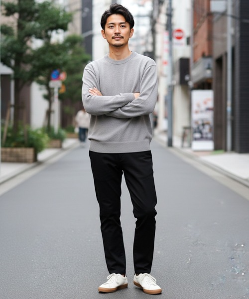 jiggys shop（ジギーズショップ）の「パウダータッチウォッシャブルハイゲージニットセーター（ニット/セーター・メンズ・ブルー/ホワイト/ブラック/ミックスグレー/カーキ/グレー系その他・SMALL/MEDIUM/LARGE/X-LARGE）」の22枚目の写真