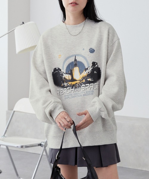 ★送料込★LOEWE セラミックプリント スウェット セール】コズミックプリントルーズスウェット/PLANET＆SPACE