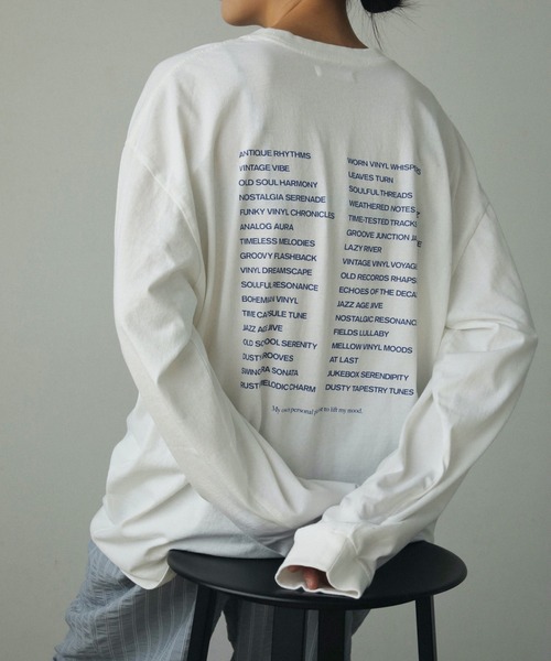 トップス anuke Print Long T-shirts anuke（アンヌーク）の「Print Long T-shirts（Tシャツ