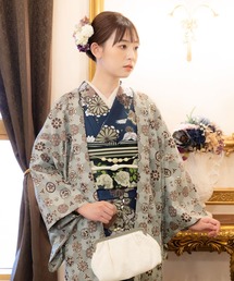 kimonomachi（キモノマチ）の「レディース　羽織 単品　かすみ草に青海波シリーズ　KIMONOMACHI オリジナル（着物）」