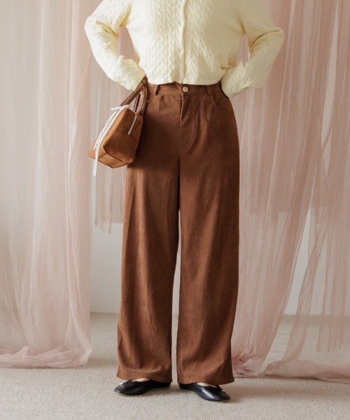 flower(フラワー)の「グラッドコーデュロイパンツ(その他パンツ・レディース・ブラウン/アイボリー・FREE)」の3枚目の写真
