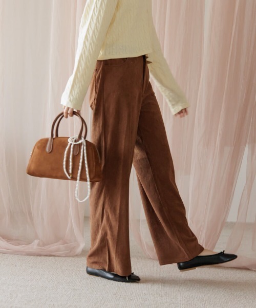 flower(フラワー)の「グラッドコーデュロイパンツ(その他パンツ・レディース・ブラウン/アイボリー・FREE)」の4枚目の写真