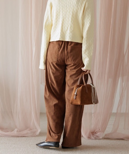 flower(フラワー)の「グラッドコーデュロイパンツ(その他パンツ・レディース・ブラウン/アイボリー・FREE)」の5枚目の写真