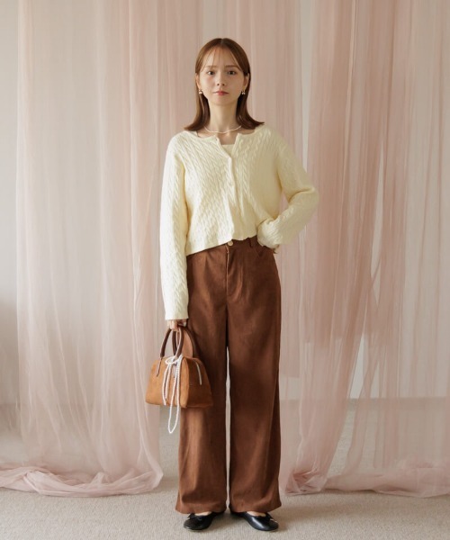 flower(フラワー)の「グラッドコーデュロイパンツ(その他パンツ・レディース・ブラウン/アイボリー・FREE)」の7枚目の写真