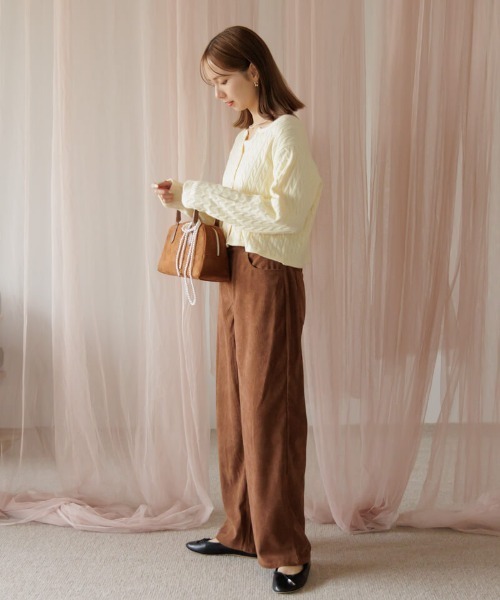 flower(フラワー)の「グラッドコーデュロイパンツ(その他パンツ・レディース・ブラウン/アイボリー・FREE)」の8枚目の写真