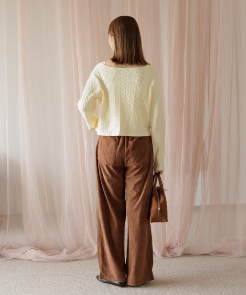 flower(フラワー)の「グラッドコーデュロイパンツ(その他パンツ・レディース・ブラウン/アイボリー・FREE)」の9枚目の写真