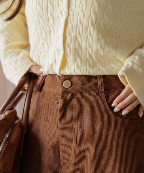 flower(フラワー)の「グラッドコーデュロイパンツ(その他パンツ・レディース・ブラウン/アイボリー・FREE)」の11枚目の写真