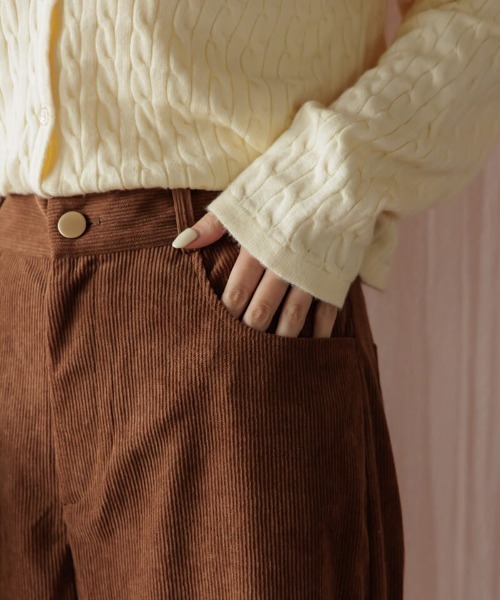 flower(フラワー)の「グラッドコーデュロイパンツ(その他パンツ・レディース・ブラウン/アイボリー・FREE)」の12枚目の写真