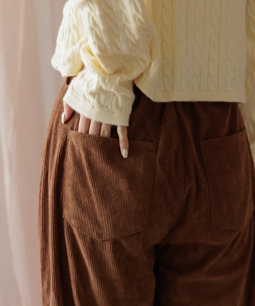 flower(フラワー)の「グラッドコーデュロイパンツ(その他パンツ・レディース・ブラウン/アイボリー・FREE)」の13枚目の写真