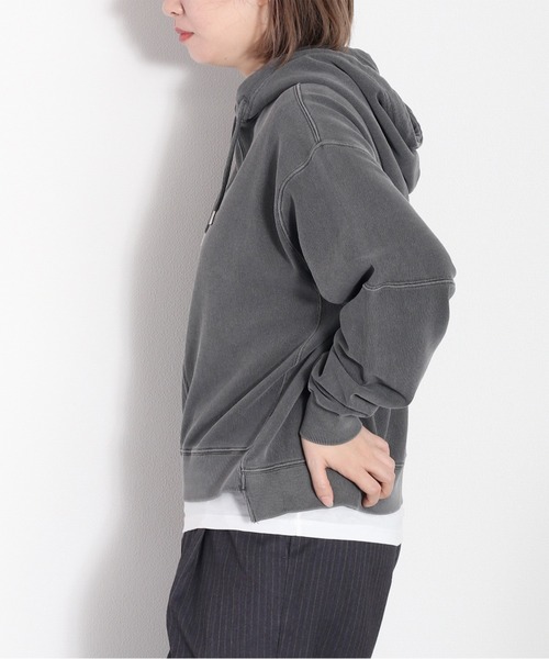 cepo(セポ)の「〈セットアップ対応〉16/10 裏毛クロップドパーカープルオーバー(パーカー・レディース・チャコール/ピンク/グレー・M)」の5枚目の写真