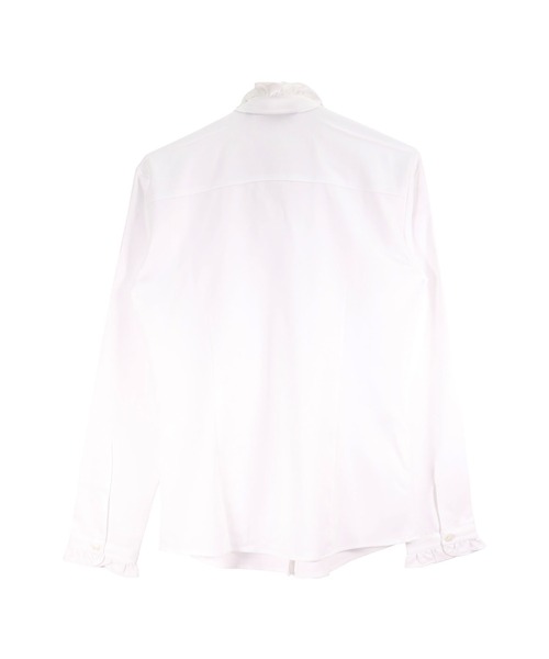 TOKYO SHIRTS(トウキョウシャツ)の「【吸水速乾】【COFREX】スタンドゴムシャーリング 長袖 レディースデザインシャツ(シャツ/ブラウス・レディース・ホワイト・S/M/L/LL/XL)」の6枚目の写真