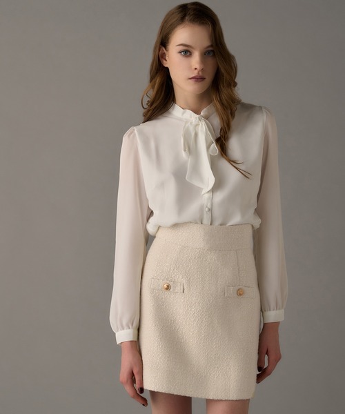 emiriawiz(エミリアウィズ)の「Elegant Tweed Mini Skirt(スカート・レディース・ブラック/ホワイト/グリーン・SMALL/MEDIUM)」の6枚目の写真