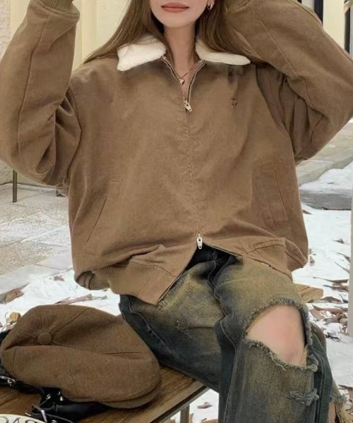 セール】ワークテイスト裏ボアジャケット（ブルゾン）｜LADY LIKE