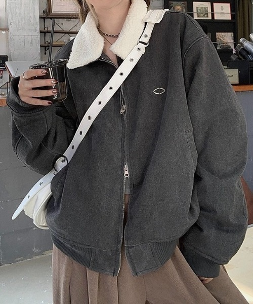 セール】ワークテイスト裏ボアジャケット（ブルゾン）｜LADY LIKE