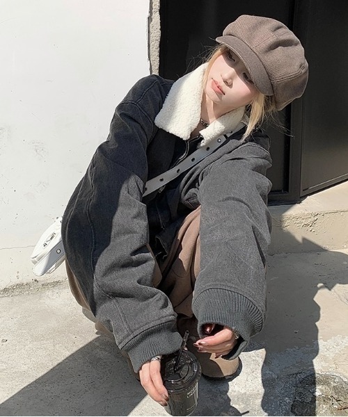 LADY LIKE（レディライク）の「ワークテイスト裏ボアジャケット（ブルゾン・レディース・グレー/キャメル・M）」の15枚目の写真