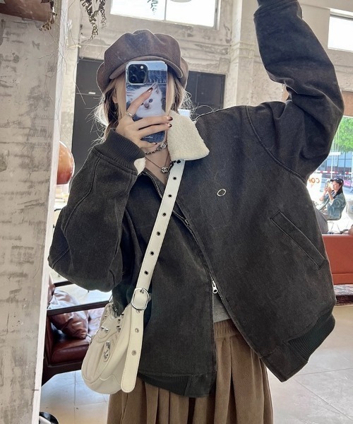 セール】ワークテイスト裏ボアジャケット（ブルゾン）｜LADY LIKE