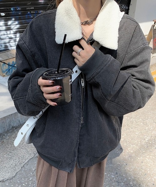 セール】ワークテイスト裏ボアジャケット（ブルゾン）｜LADY LIKE