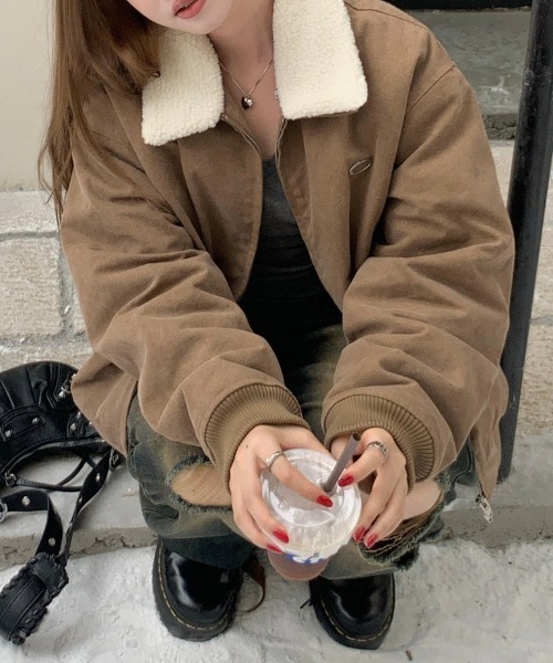 セール】ワークテイスト裏ボアジャケット（ブルゾン）｜LADY LIKE