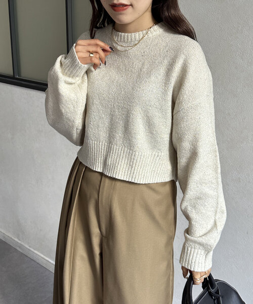 Thevon（ゼボン）の「スパンコールショートニット（ニット/セーター・レディース・ブラック/アイボリー/ライトグレー/イエロー・FREE）」の21枚目の写真