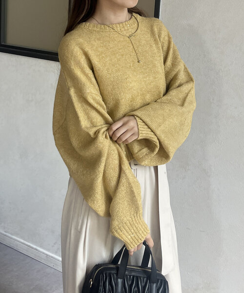 Thevon（ゼボン）の「スパンコールショートニット（ニット/セーター・レディース・ブラック/アイボリー/ライトグレー/イエロー・FREE）」の11枚目の写真