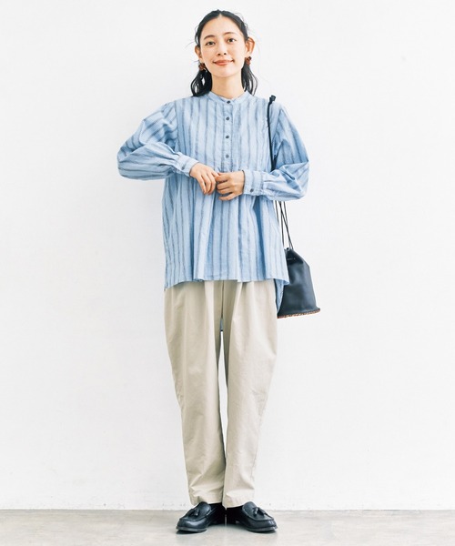 and myera（アンド マイラ）の「ａｎｄ　ｍｙｅｒａ　ストライプなシャツ（シャツ/ブラウス・レディース・ホワイト系その他/ブルー・LL/L/M/S）」の7枚目の写真