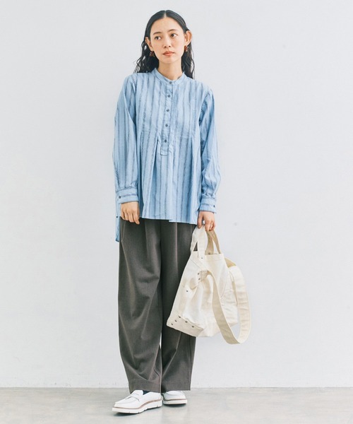 and myera（アンド マイラ）の「ａｎｄ　ｍｙｅｒａ　ストライプなシャツ（シャツ/ブラウス・レディース・ホワイト系その他/ブルー・LL/L/M/S）」の10枚目の写真