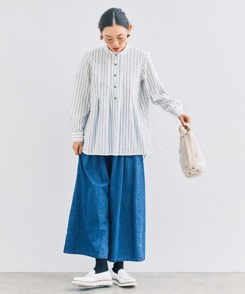 and myera（アンド マイラ）の「ａｎｄ　ｍｙｅｒａ　ストライプなシャツ（シャツ/ブラウス・レディース・ホワイト系その他/ブルー・LL/L/M/S）」の4枚目の写真