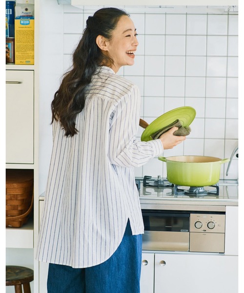 and myera（アンド マイラ）の「ａｎｄ　ｍｙｅｒａ　ストライプなシャツ（シャツ/ブラウス・レディース・ホワイト系その他/ブルー・LL/L/M/S）」の22枚目の写真