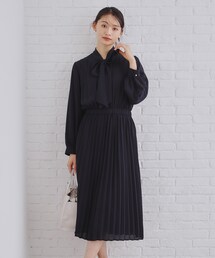 OPAQUE.CLIP | 《通勤・セレモニー対応》ジョーゼットプリーツワンピース【洗える】(ワンピース)