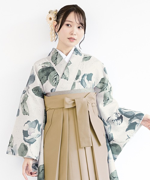 floroレディース袴4点セット （着物・襦袢・下帯・袴）（着物 