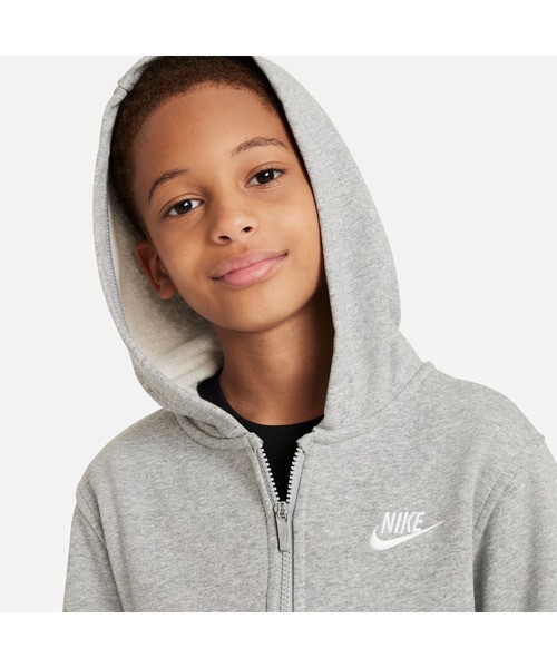 NIKE（ナイキ）の「ナイキ NIKE ナイキ YTH NSW クラブ FT フルジップ L/S フーディ LBR（パーカー・キッズ・グレー/ブラック・140cm/150cm/160cm/130cm）」の8枚目の写真