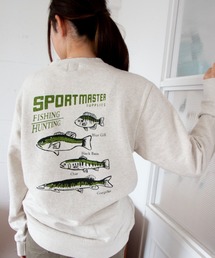 LUMBER（ランバー）の「LUMBER（ランバー）アメカジプリントスウェットトレーナー レディース メンズ ユニセックス/アニマル/ねこ/あひる/ワニ/魚/釣り/虎（スウェット）」