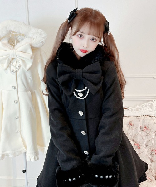 MARS りぼんタイ付きフードロングコート MA*RS（アメーバーマーズ）の「りぼんタイ付きフードロング