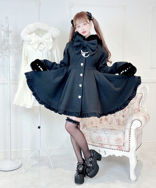 MA＊RS りぼんタイ付きフードロングコート MA*RS（アメーバーマーズ）の「りぼんタイ付きフードロング