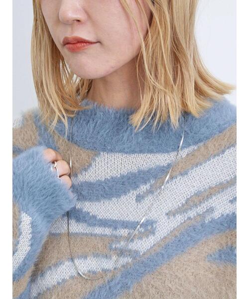 Samansa Mos2 blue（サマンサモスモスブルー）の「マーブル柄フェザーヤーンニットプルオーバー（ニット/セーター・レディース・グレー/ブルー/イエロー・F）」の21枚目の写真
