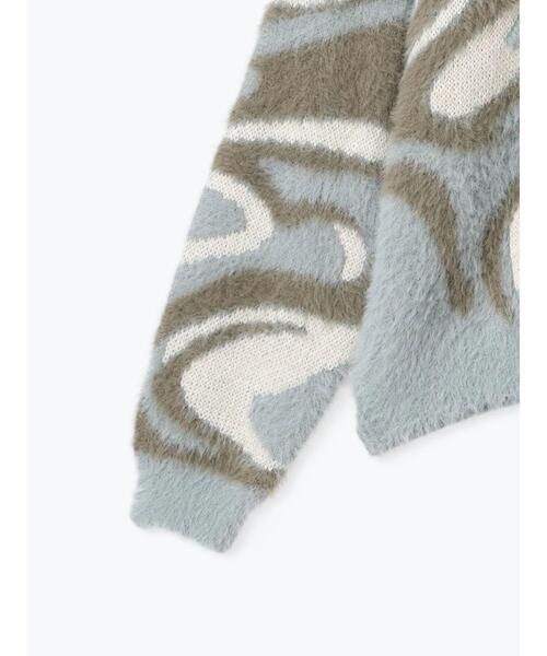 Samansa Mos2 blue（サマンサモスモスブルー）の「マーブル柄フェザーヤーンニットプルオーバー（ニット/セーター・レディース・グレー/ブルー/イエロー・F）」の17枚目の写真