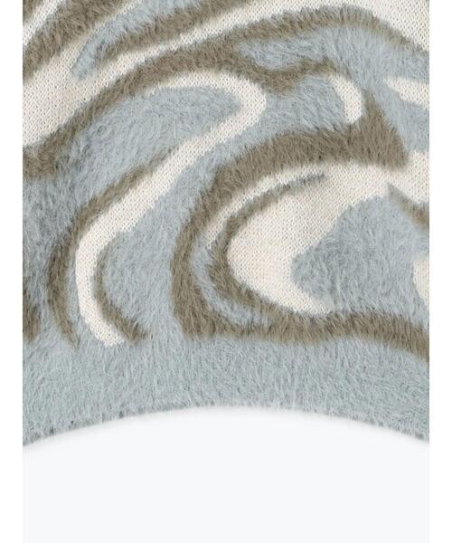 Samansa Mos2 blue（サマンサモスモスブルー）の「マーブル柄フェザーヤーンニットプルオーバー（ニット/セーター・レディース・グレー/ブルー/イエロー・F）」の16枚目の写真