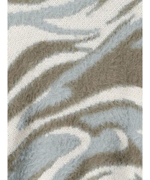 Samansa Mos2 blue（サマンサモスモスブルー）の「マーブル柄フェザーヤーンニットプルオーバー（ニット/セーター・レディース・グレー/ブルー/イエロー・F）」の14枚目の写真