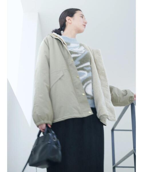 Samansa Mos2 blue（サマンサモスモスブルー）の「マーブル柄フェザーヤーンニットプルオーバー（ニット/セーター・レディース・グレー/ブルー/イエロー・F）」の6枚目の写真