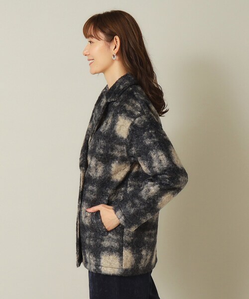 ITS'DEMO（イッツデモ）の「◆ブークレチェックコート（チェスターコート・レディース・アイボリー系1/ブラック系1・00）」の12枚目の写真