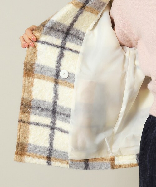 ITS'DEMO（イッツデモ）の「◆ブークレチェックコート（チェスターコート・レディース・アイボリー系1/ブラック系1・00）」の19枚目の写真