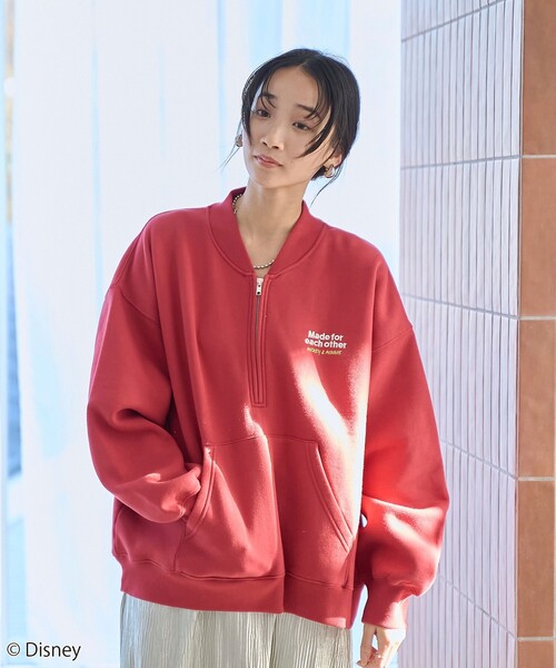 coen（コーエン）の「【Disney／ディズニー】coen限定 バックプリントハーフジップスウェット（スウェット・レディース・ダークグレー/ナチュラル/レッド・M/L）」の10枚目の写真
