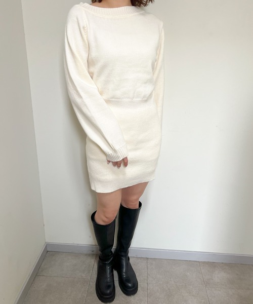 frunco（フランコ）の「ニットワンピース（ワンピース・レディース・ホワイト/ブラック/グレー・FREE）」の5枚目の写真