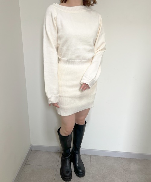 frunco（フランコ）の「ニットワンピース（ワンピース・レディース・ホワイト/ブラック/グレー・FREE）」の6枚目の写真