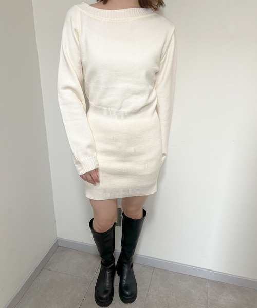 frunco（フランコ）の「ニットワンピース（ワンピース・レディース・ホワイト/ブラック/グレー・FREE）」の7枚目の写真