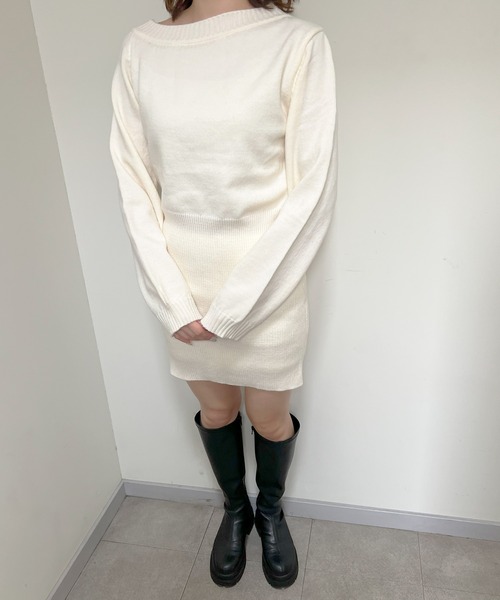 frunco（フランコ）の「ニットワンピース（ワンピース・レディース・ホワイト/ブラック/グレー・FREE）」の9枚目の写真
